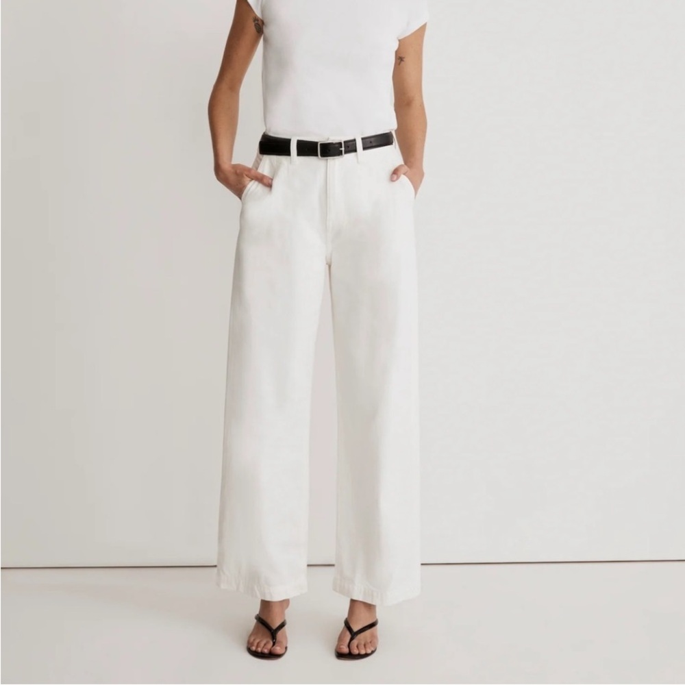 Madewell Wide Leg Pants in White
